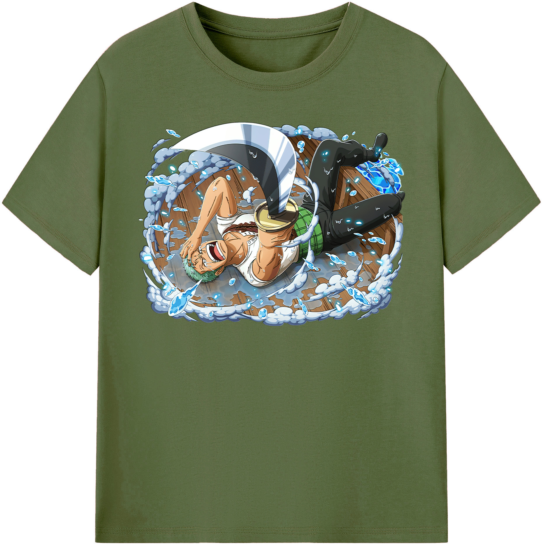 ワンピース ロロノア・ゾロ ONE PIECE Roronoa Zoro 綿100％半袖Tシャツ（フロントプリント）